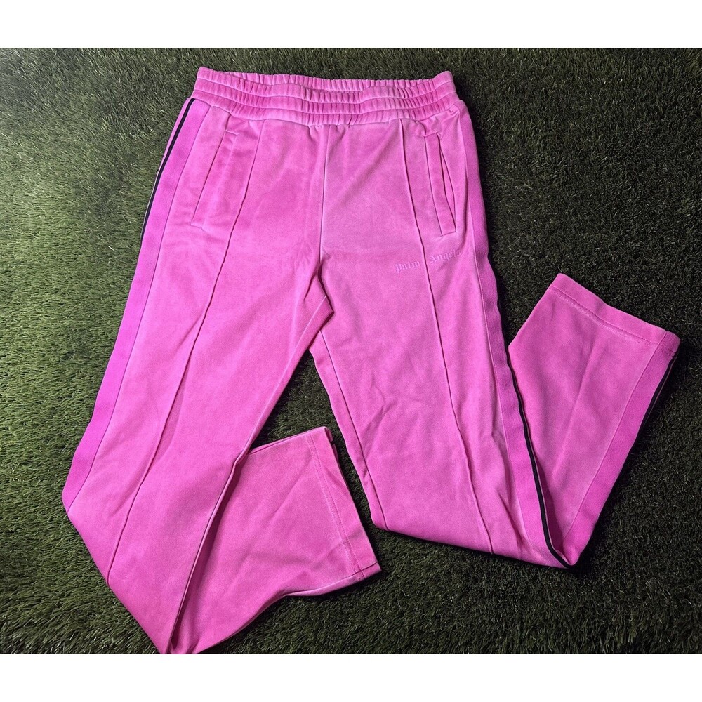 Palm Angels FW20 Women's Track Pants Pink w Black Piping PWCA047F20FAB001 Size M